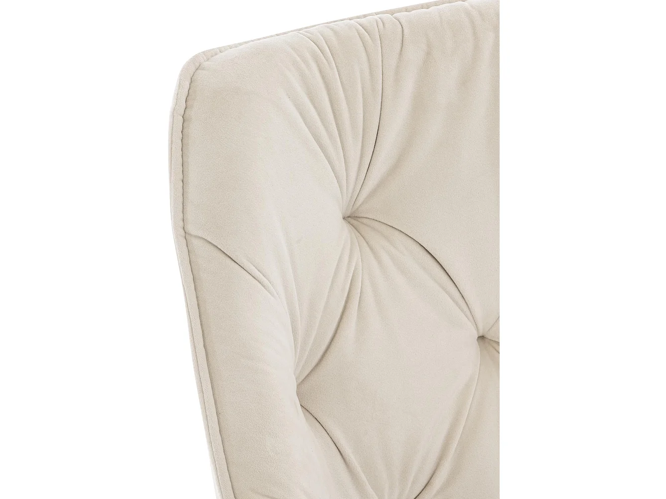 Lot de 2  chaises avec accoudoirs - Velours & Noir - Crème - Tanna