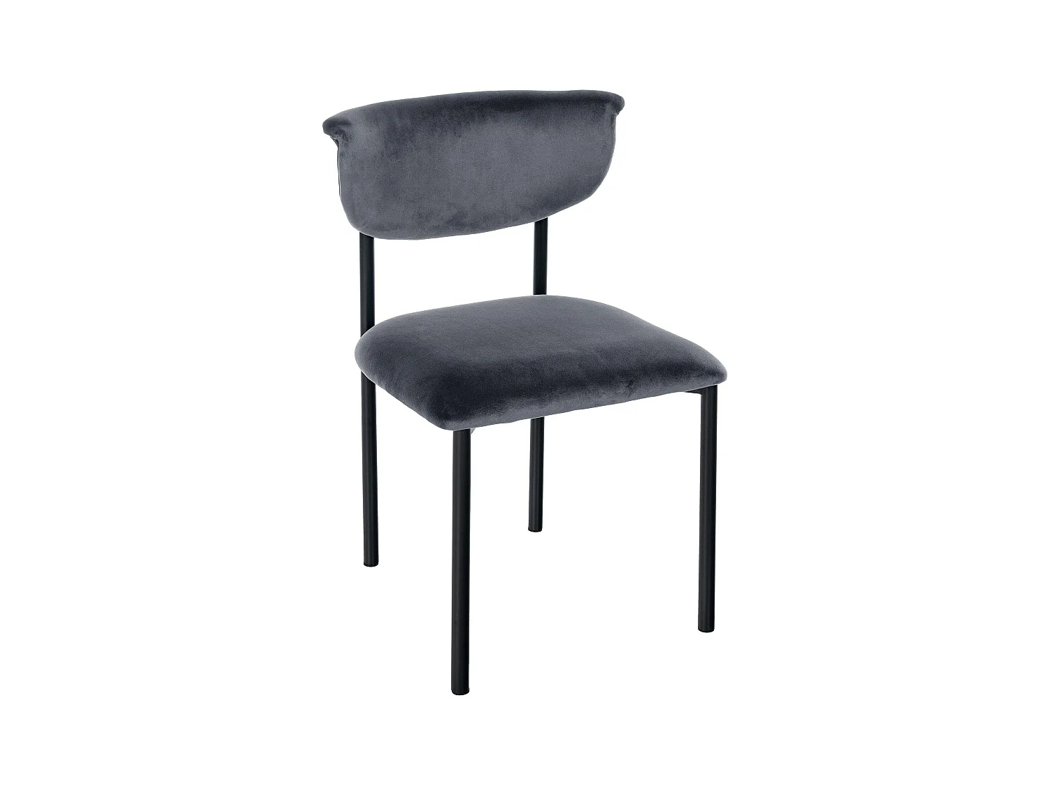 chaise salle à manger - Velours - Gris foncé - Gambell