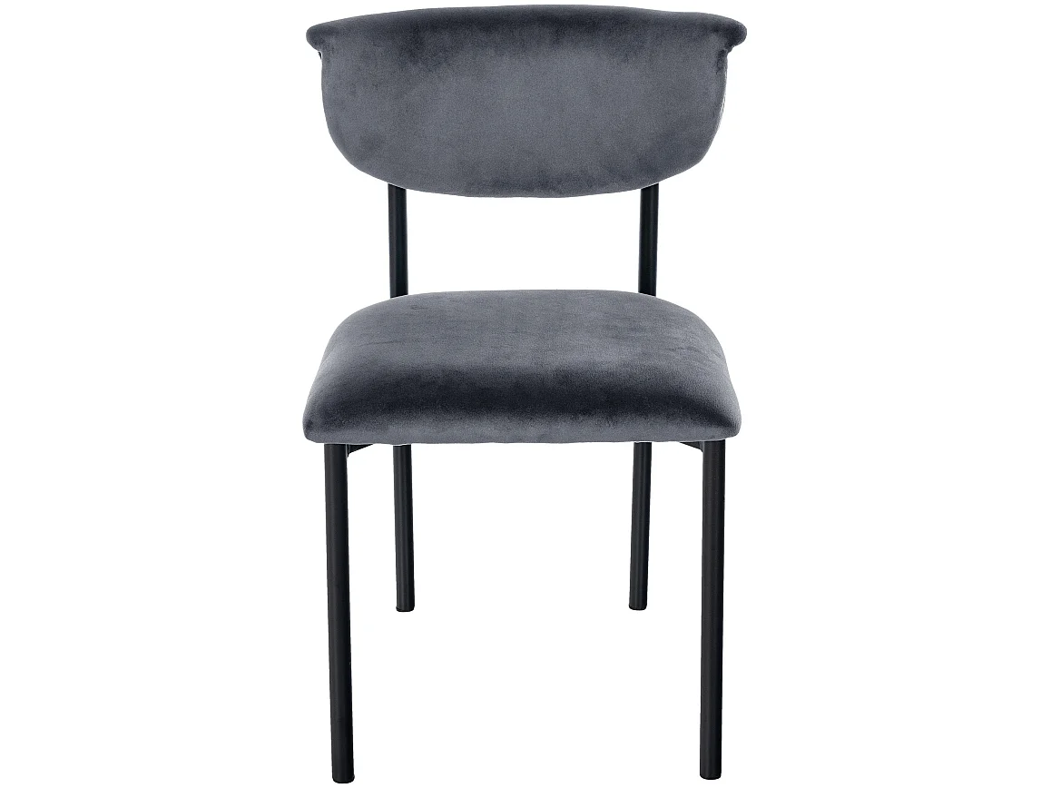 chaise salle à manger - Velours - Gris foncé - Gambell