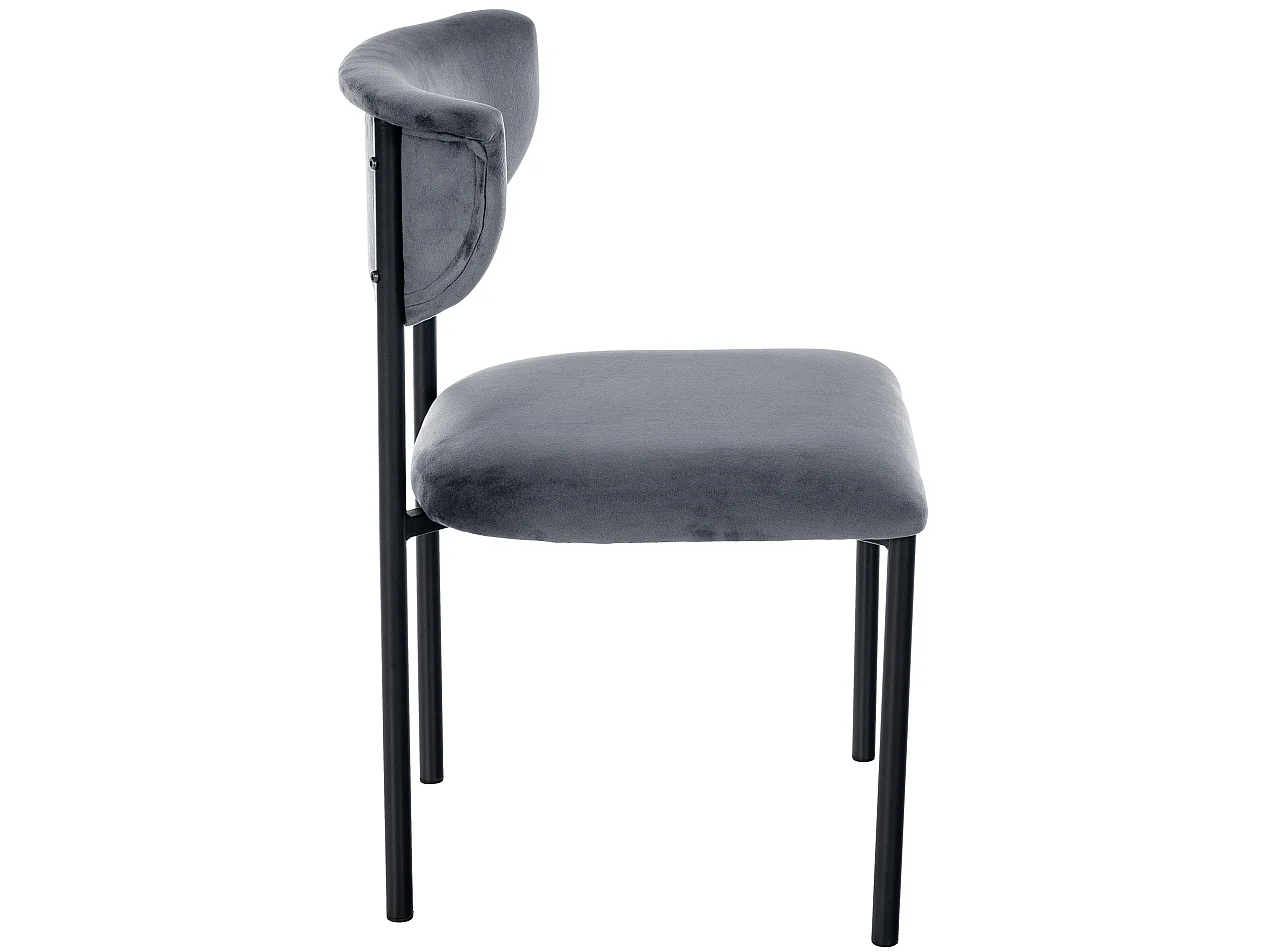 chaise salle à manger - Velours - Gris foncé - Gambell