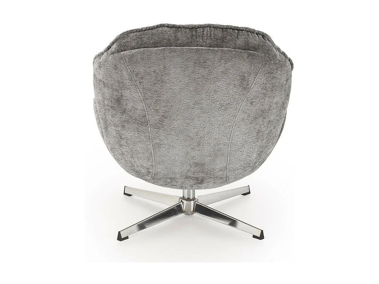 Sillón confort de tela gris, giratorio, base Dadou 4 radios