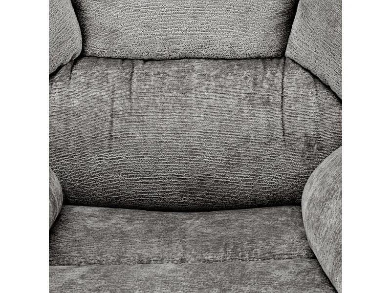 Poltrona comfort in tessuto grigio, girevole, base Dadou a 4 razze