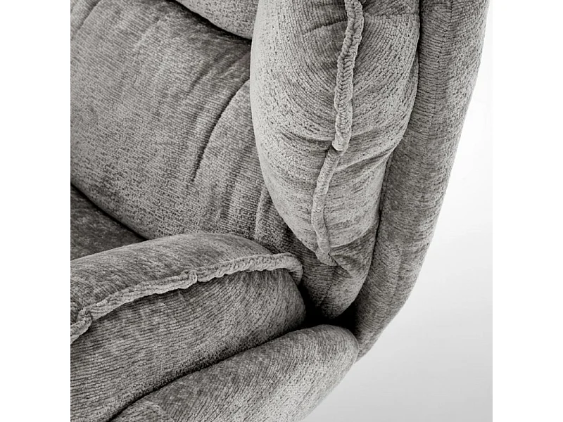 Poltrona comfort in tessuto grigio, girevole, base Dadou a 4 razze