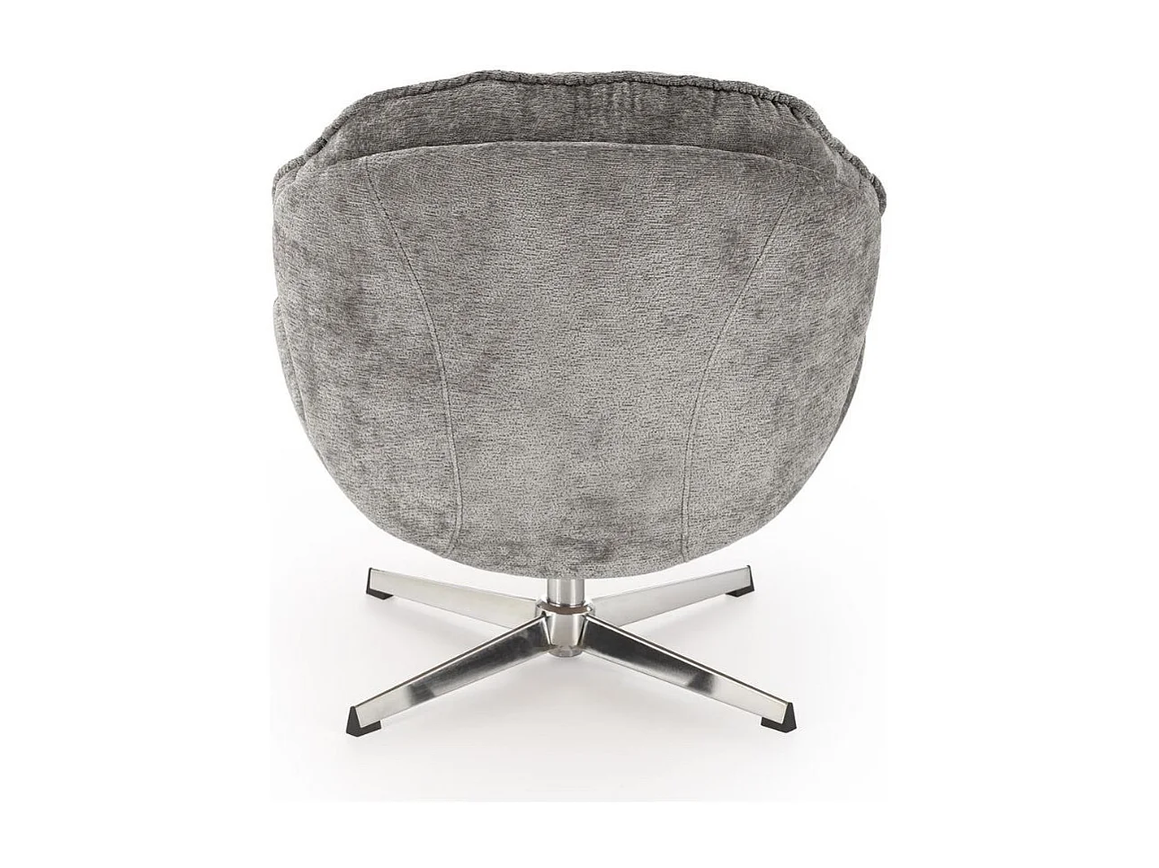 Fauteuil confort gris en tissu, pivotant, pied 4 branches Dadou