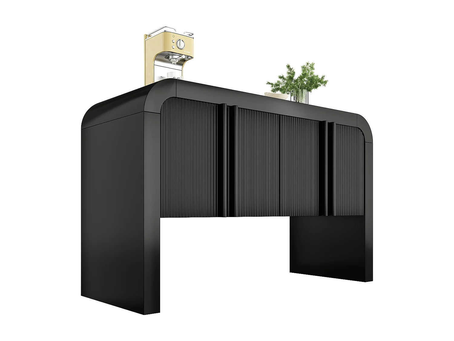 Buffet moderno – 4 ante con design unico – in MDF – Nero