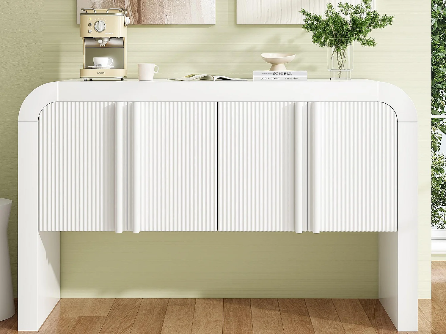 Buffet moderno – 4 puertas de diseño único – en MDF – Blanco