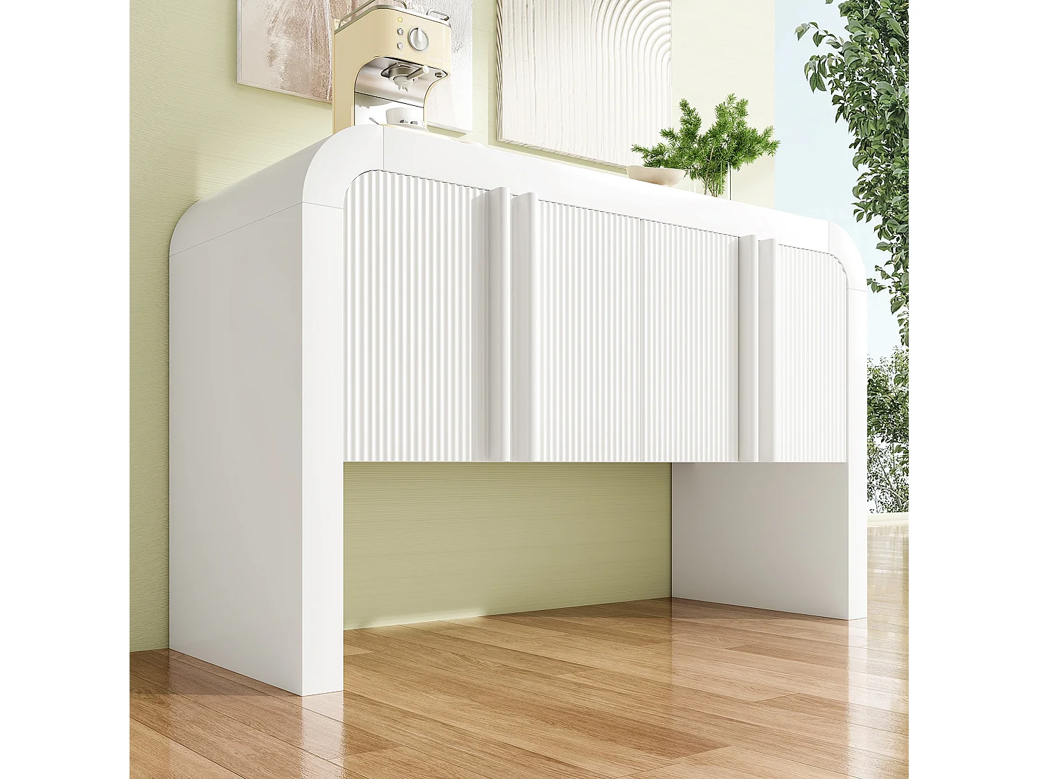 Buffet moderno – 4 puertas de diseño único – en MDF – Blanco