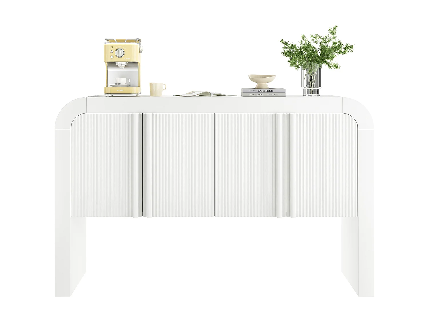 Buffet moderno – 4 puertas de diseño único – en MDF – Blanco