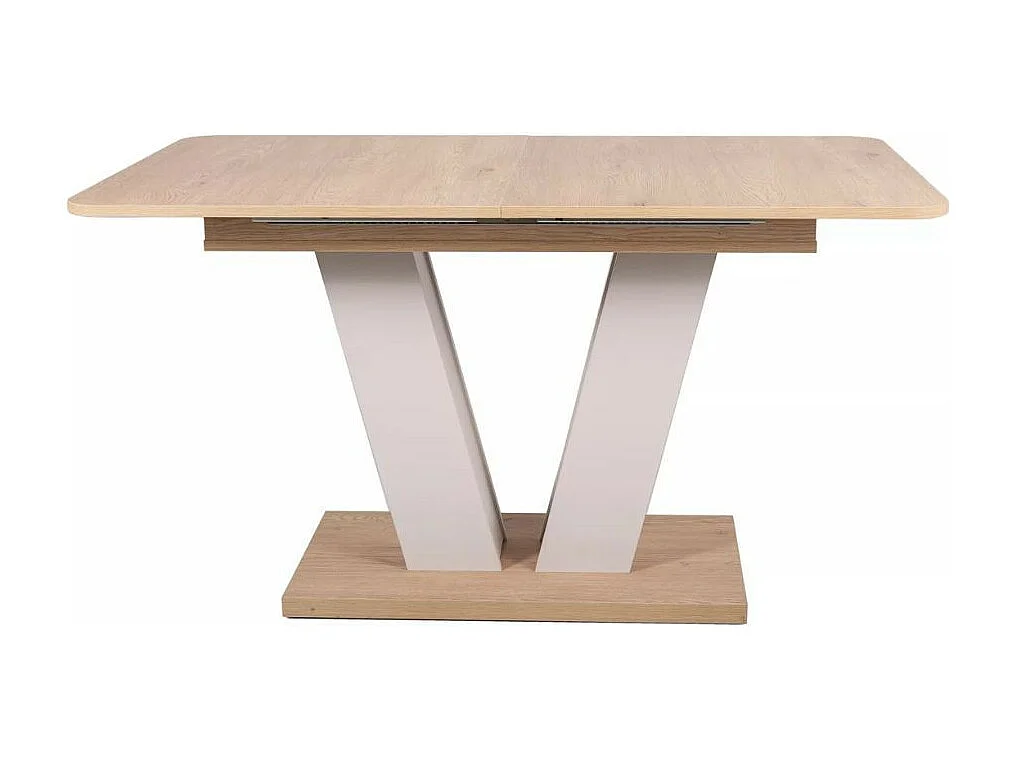 Mesa extensible beige rosado y madera 136 - 176 cm