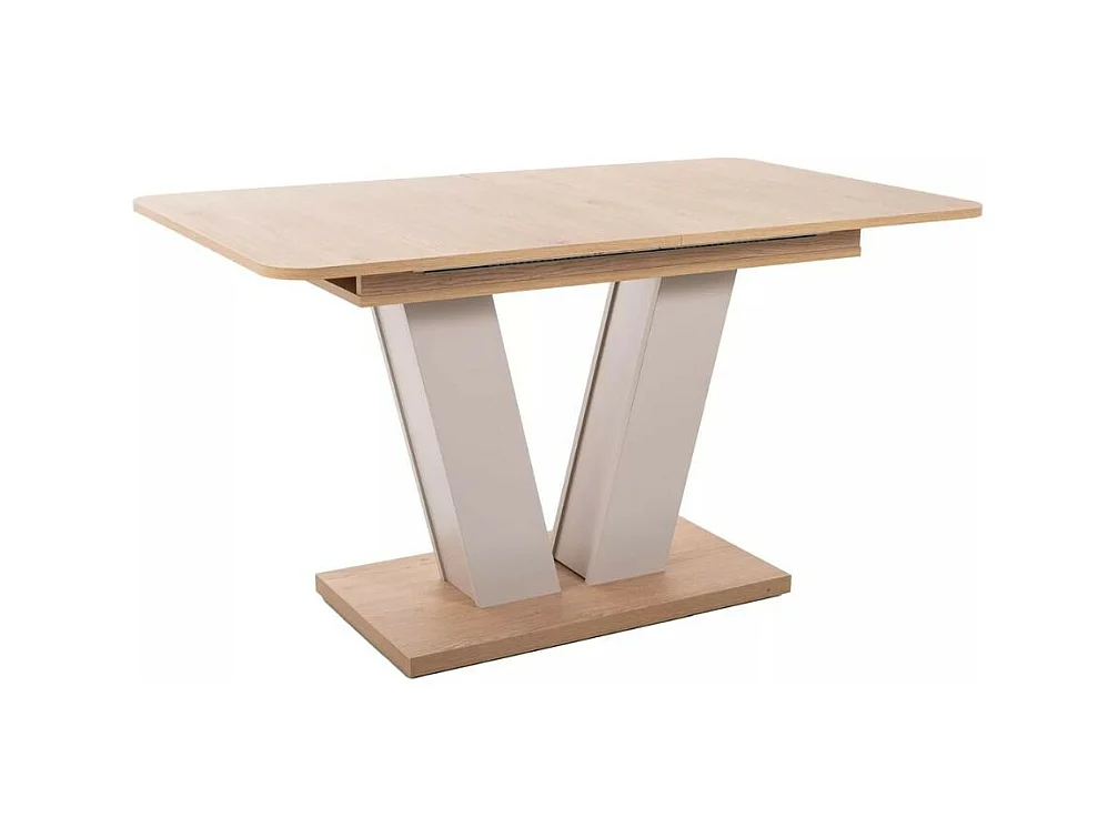 Table extensible 136 - 176 cm beige et bois Rosy