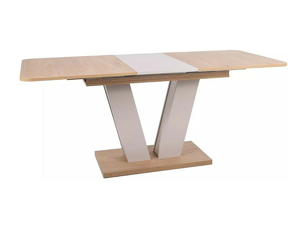 Mesa extensible beige rosado y madera 136 - 176 cm