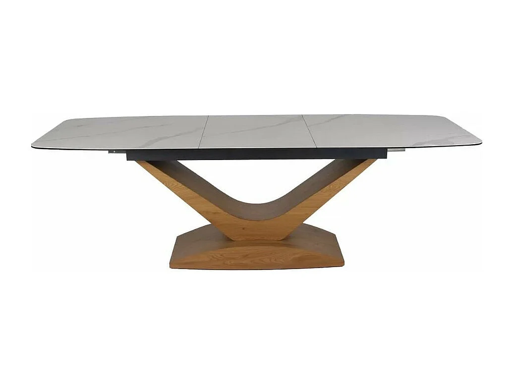 Tavolo design in ceramica effetto marmo bianco 180 - 240 cm Dolcik