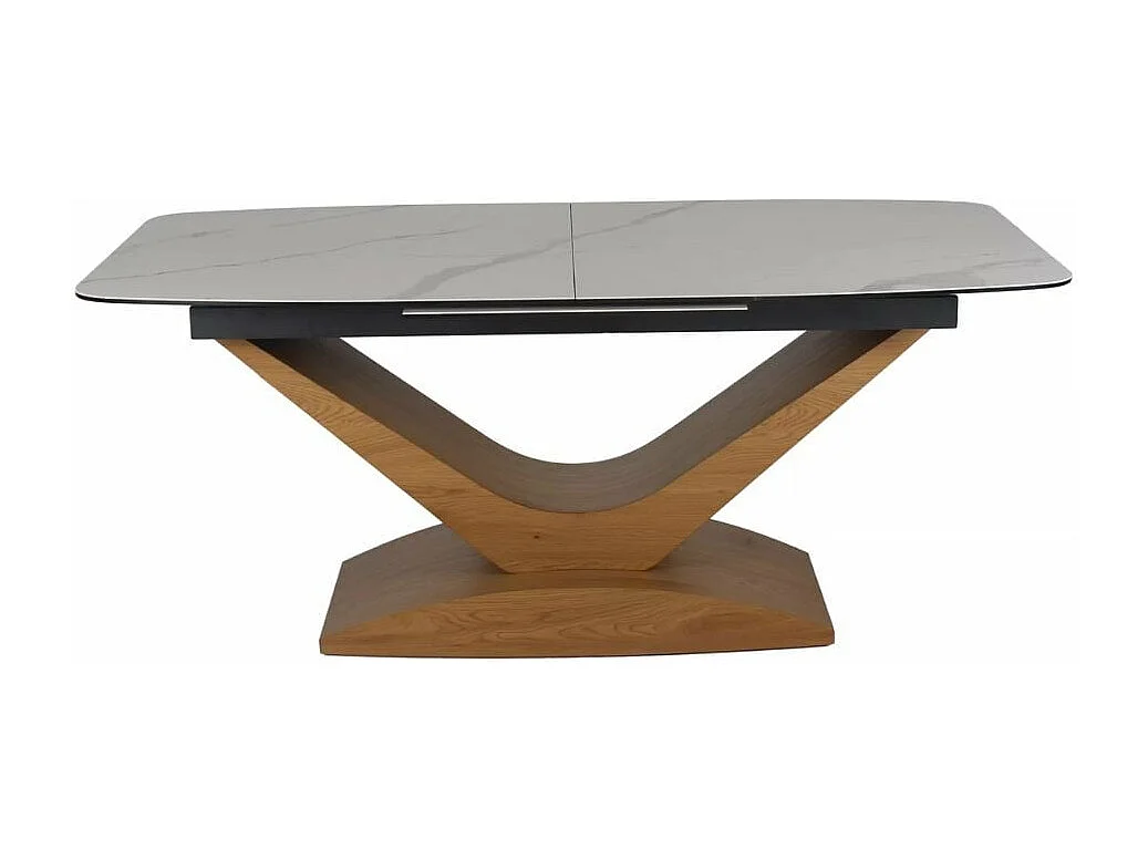 Mesa de diseño de cerámica efecto mármol blanco 180 - 240 cm Dolcik