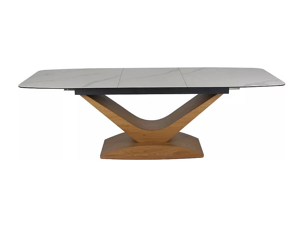 Table design céramique effet marbre blanc 180 - 240 cm Dolcik