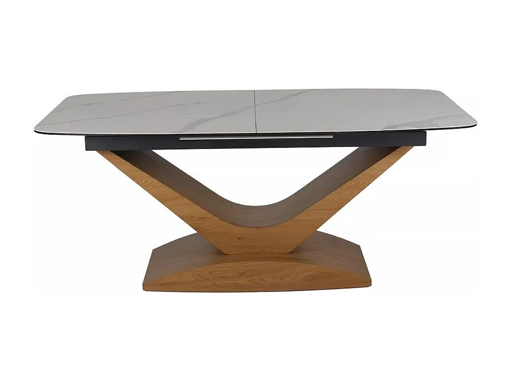 Table design céramique effet marbre blanc 180 - 240 cm Dolcik