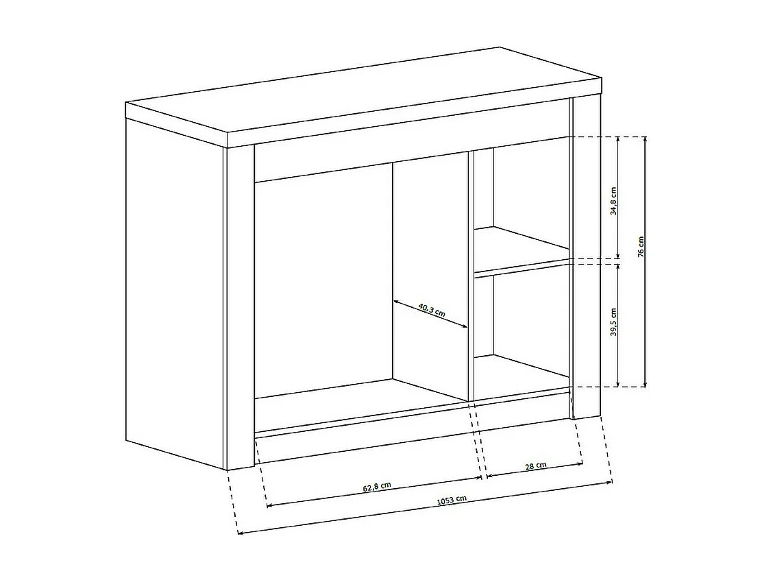 Cómoda Forever de 4 cajones de madera blanqueada con tiradores metálicos - Sin LED