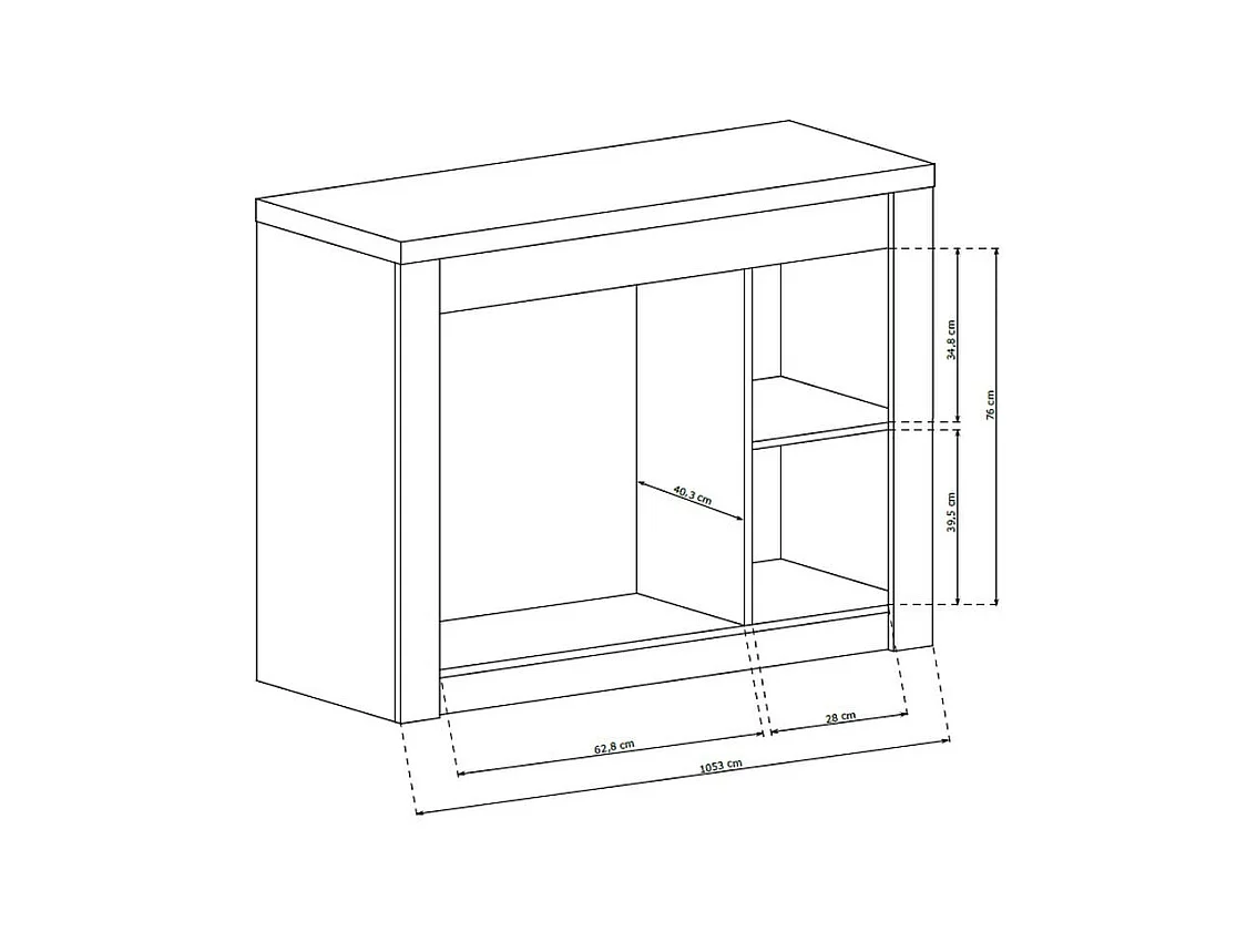 Cómoda Forever de 4 cajones de madera blanqueada con tiradores de metal - Con LED