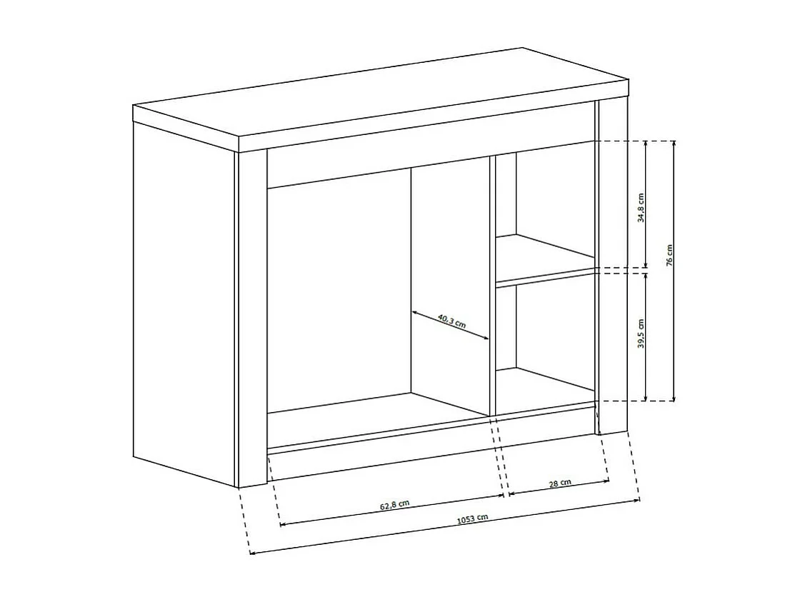 Commode bois blanchi 4 tiroirs avec poignées en métal Forever - Avec LED