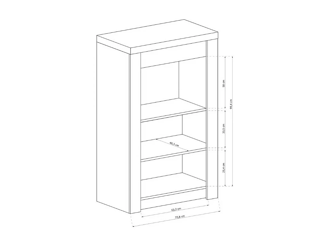 Cómoda alta Forever blanca con tiradores de metal - Sin LED
