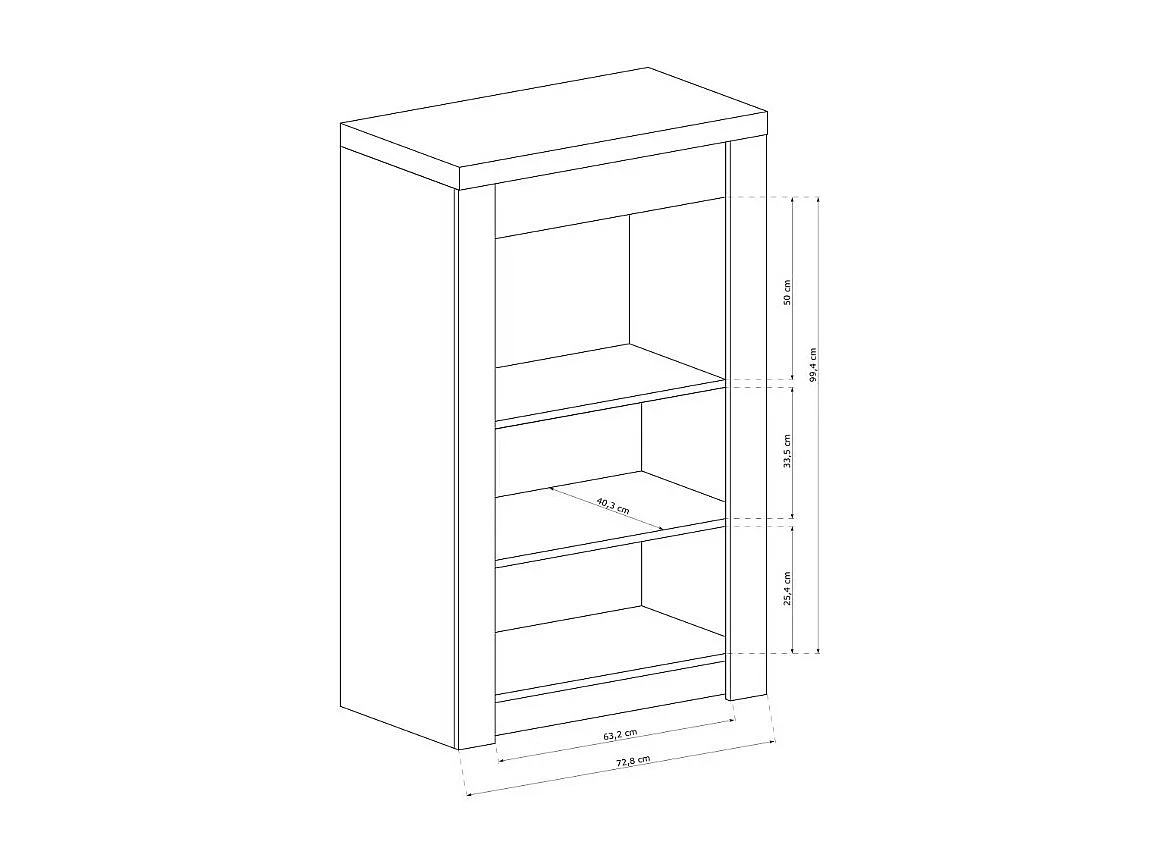 Cómoda alta Forever blanca con tiradores de metal - Sin LED
