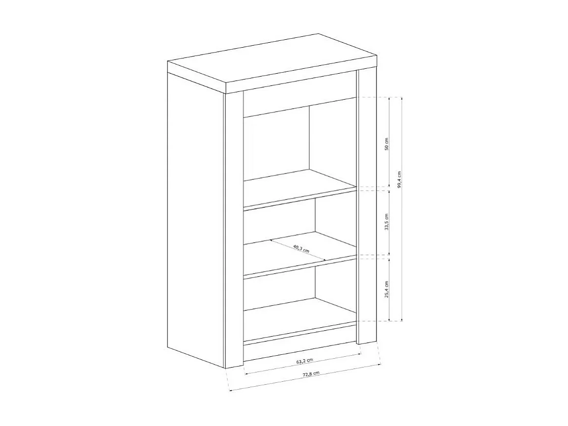 Commode haute blanche avec poignées en métal Forever - blanc