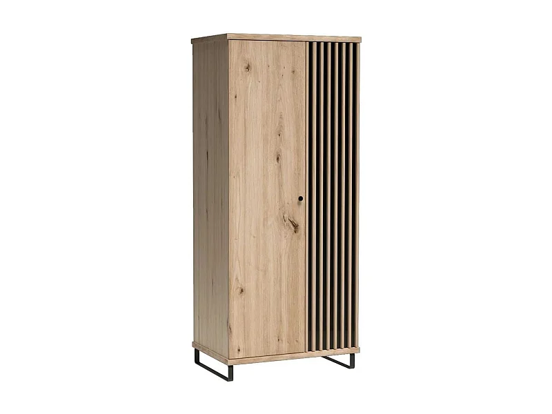 Armadio Hendall in rovere con piedini in metallo nero