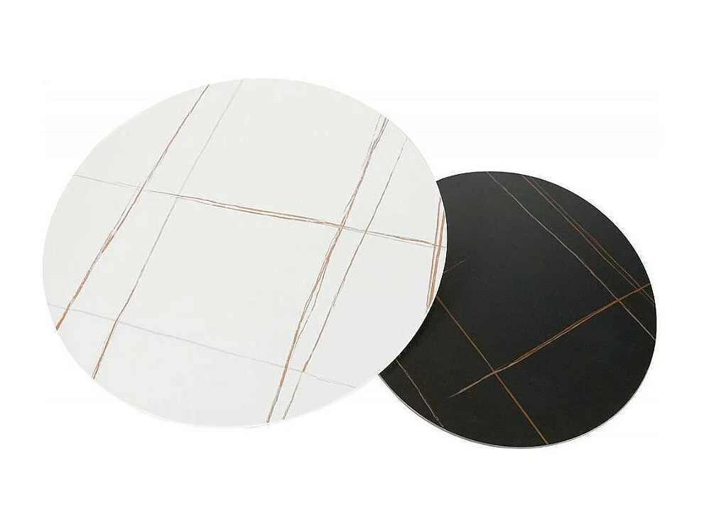 Mesa de centro nido Edmond con tapa de cerámica en blanco y negro