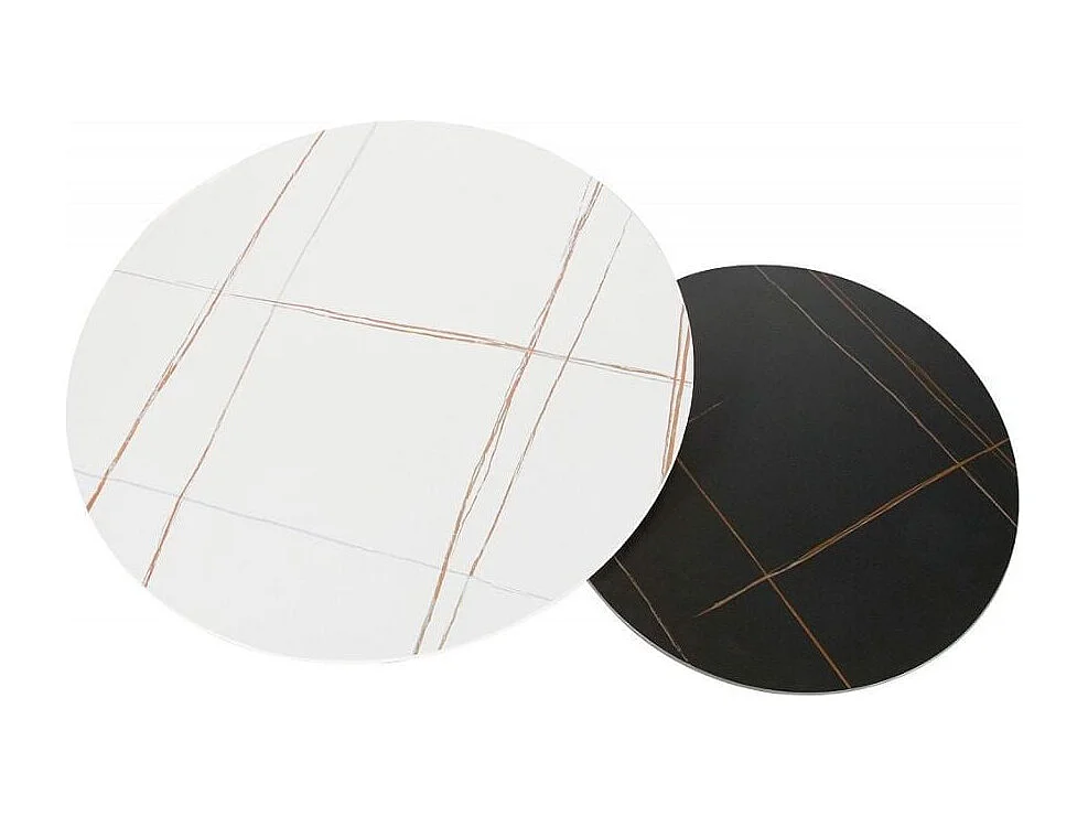 Mesa de centro nido Edmond con tapa de cerámica en blanco y negro