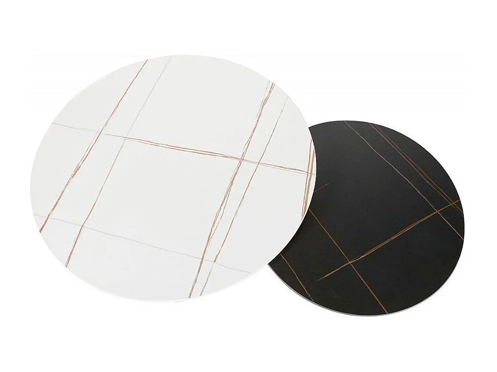 Table basse gigogne avec plateau céramique noir et blanc Edmond