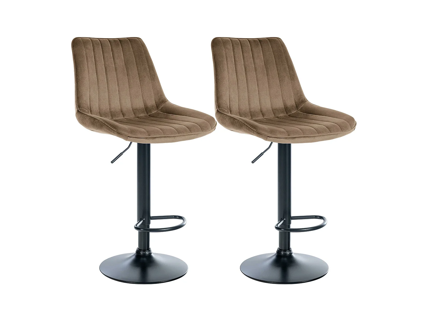 Lot de 2  Tabouret de bar - Velours - Marron - Toni