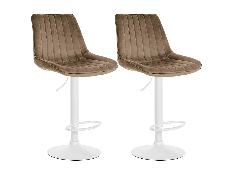 Lot de 2  Tabouret de bar - Velours - Marron - Toni