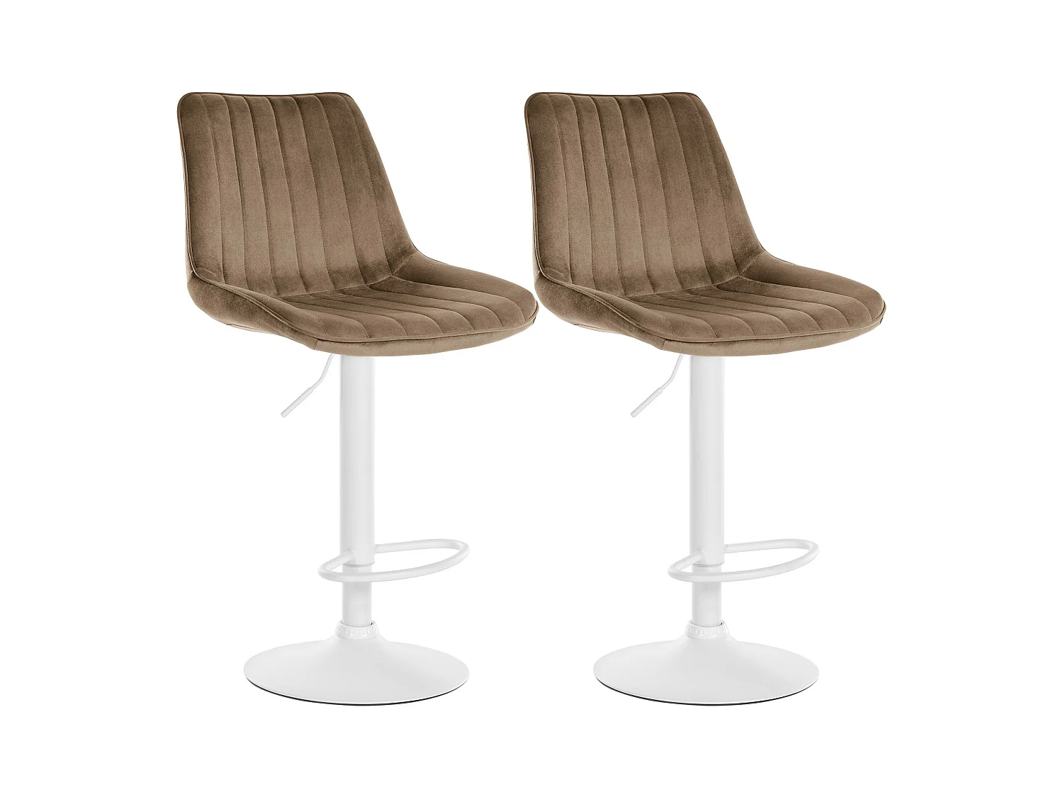 Lot de 2  Tabouret de bar - Velours - Marron - Toni