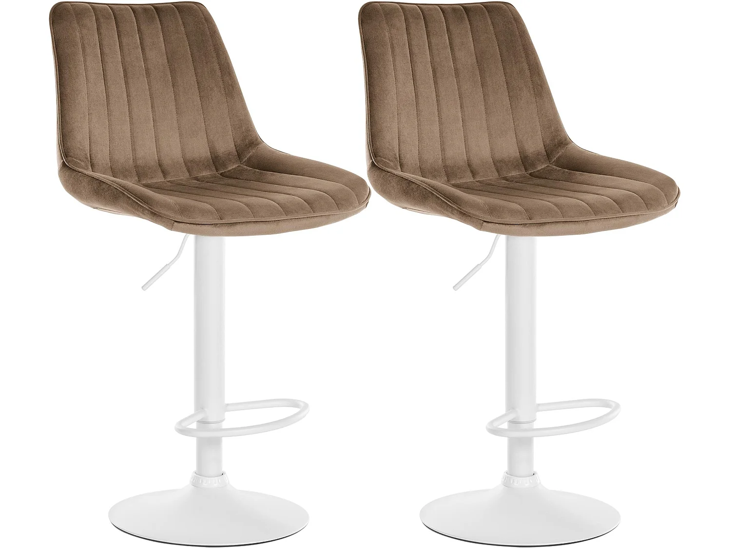 Lot de 2  Tabouret de bar - Velours - Marron - Toni