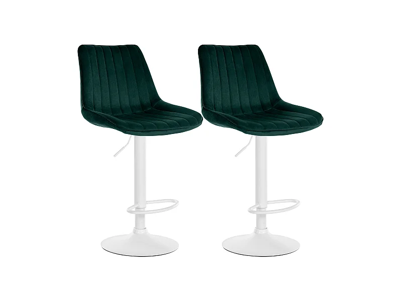 Lot de 2  Tabouret de bar - Velours - Vert - Toni
