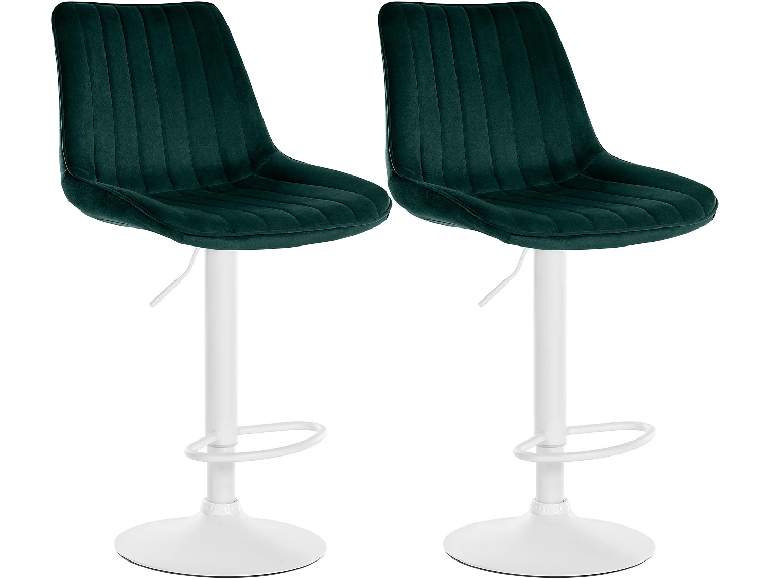 Lot de 2  Tabouret de bar - Velours - Vert - Toni