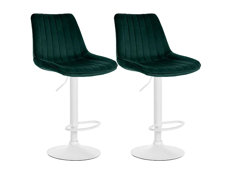 Lot de 2  Tabouret de bar - Velours - Vert - Toni