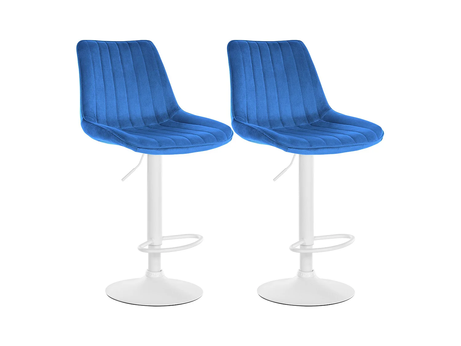 Lot de 2  Tabouret de bar - Velours - Bleu - Toni