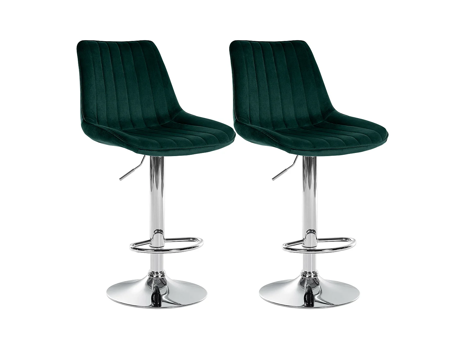 Lot de 2  Tabouret de bar - Velours - Vert - Toni