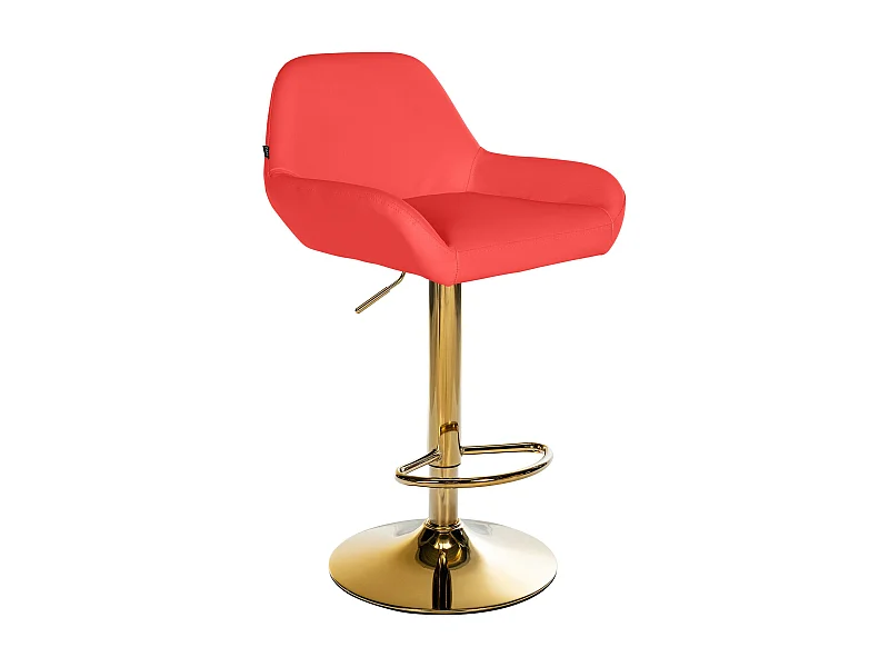 Tabouret de bar - Similicuir & Blanc - Rouge - Braga