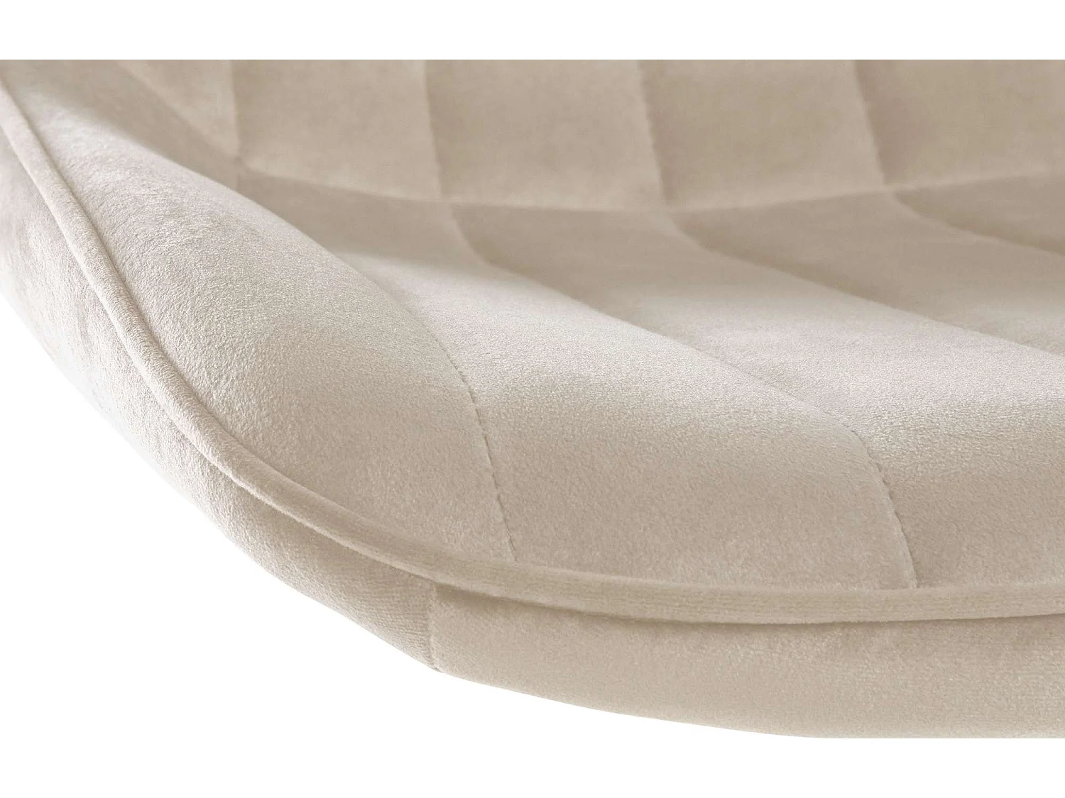 Lot de 2  Tabouret de bar - Velours - Crème - Toni