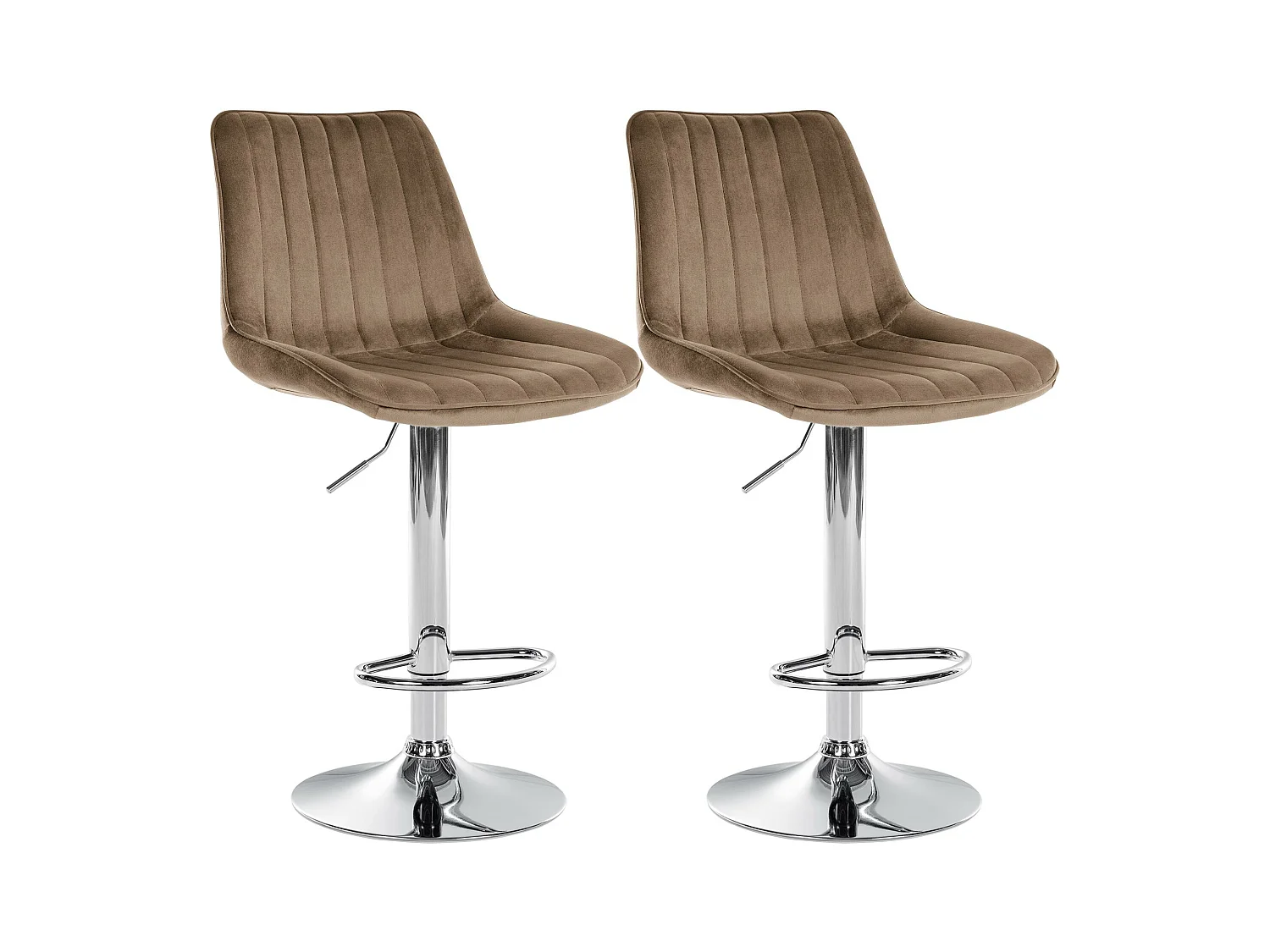 Lot de 2  Tabouret de bar - Velours - Marron - Toni