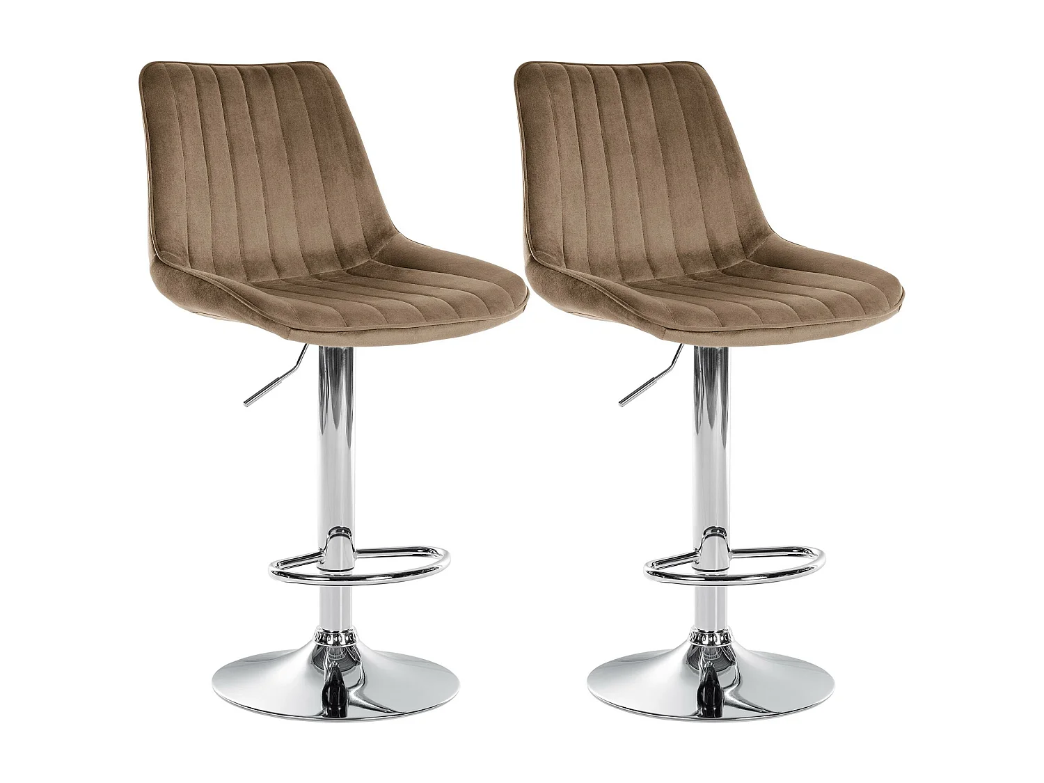 Lot de 2  Tabouret de bar - Velours - Marron - Toni