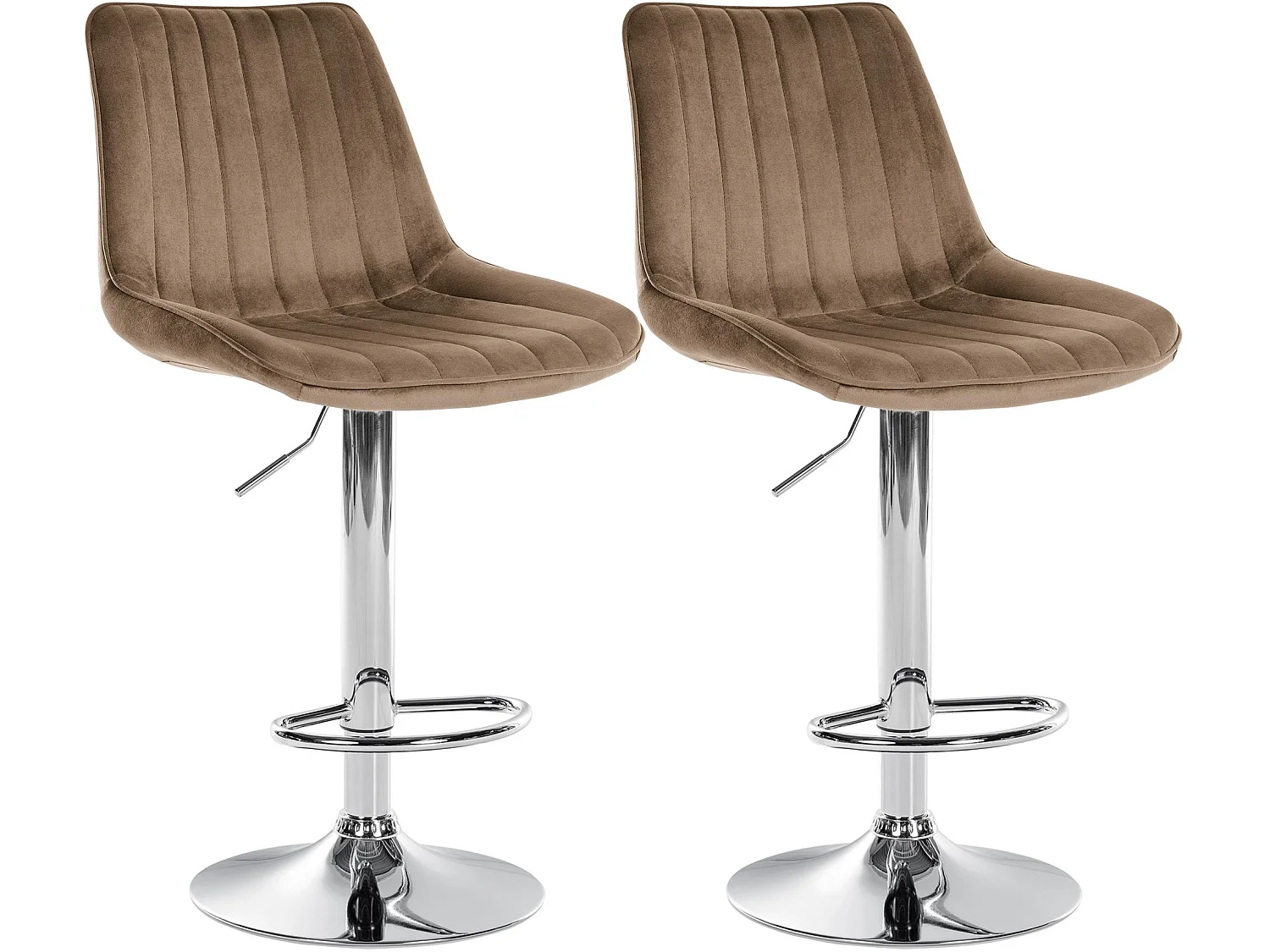 Lot de 2  Tabouret de bar - Velours - Marron - Toni