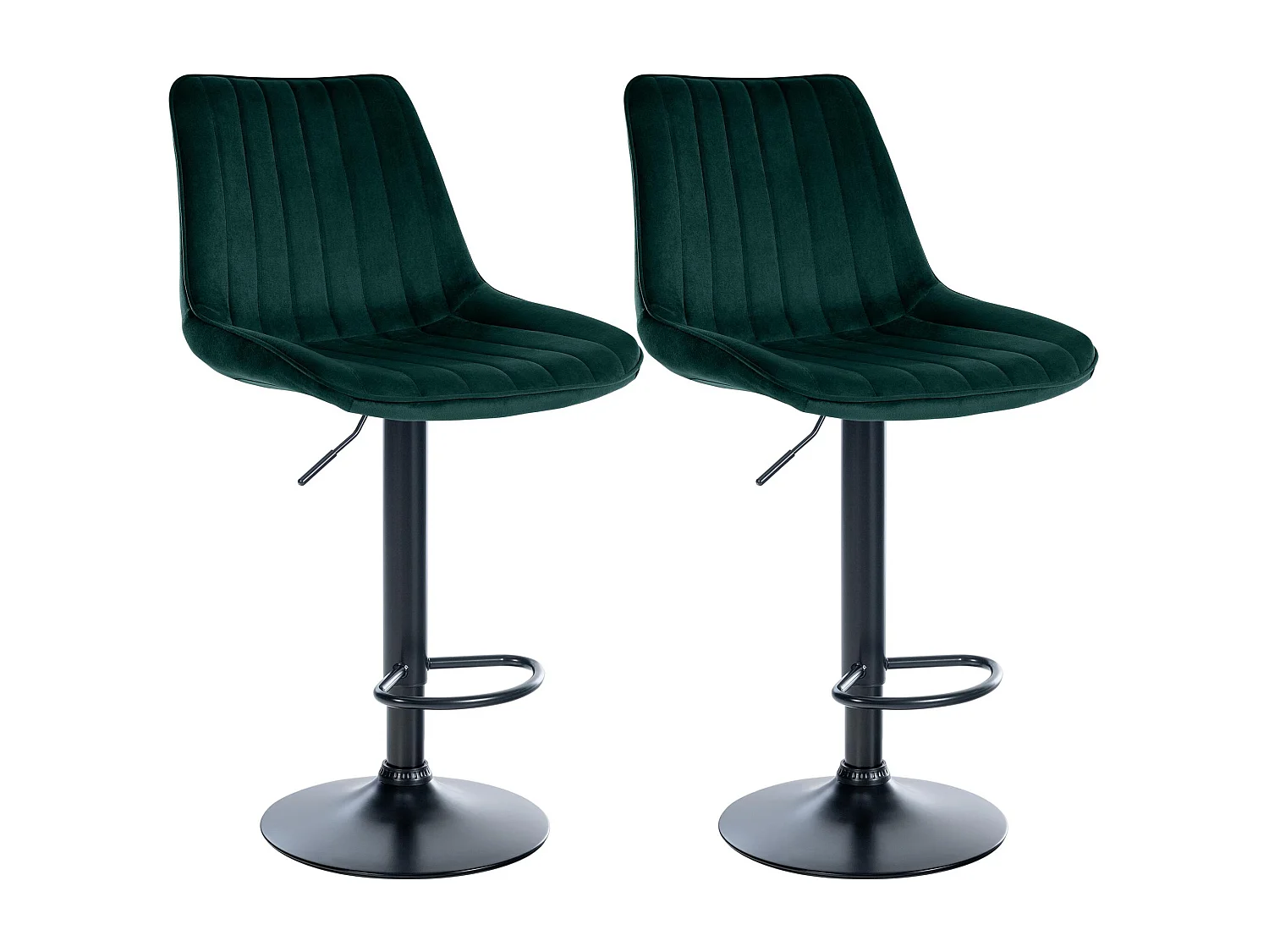 Lot de 2  Tabouret de bar - Velours - Vert - Toni