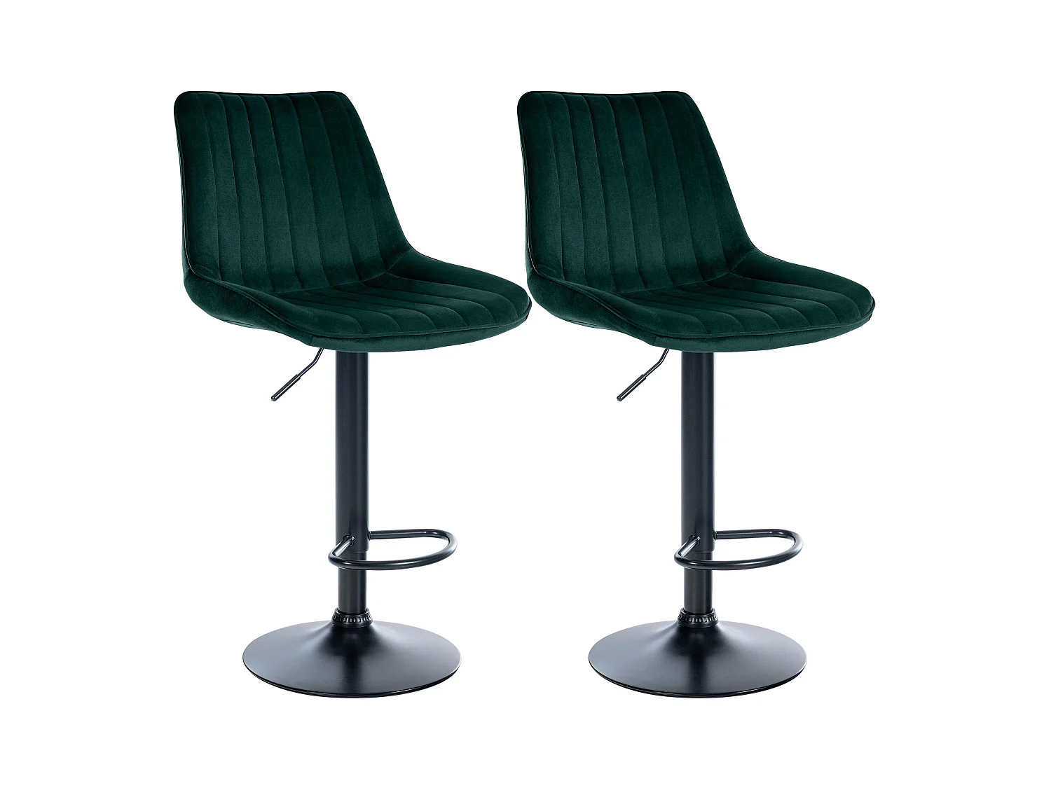 Lot de 2  Tabouret de bar - Velours - Vert - Toni