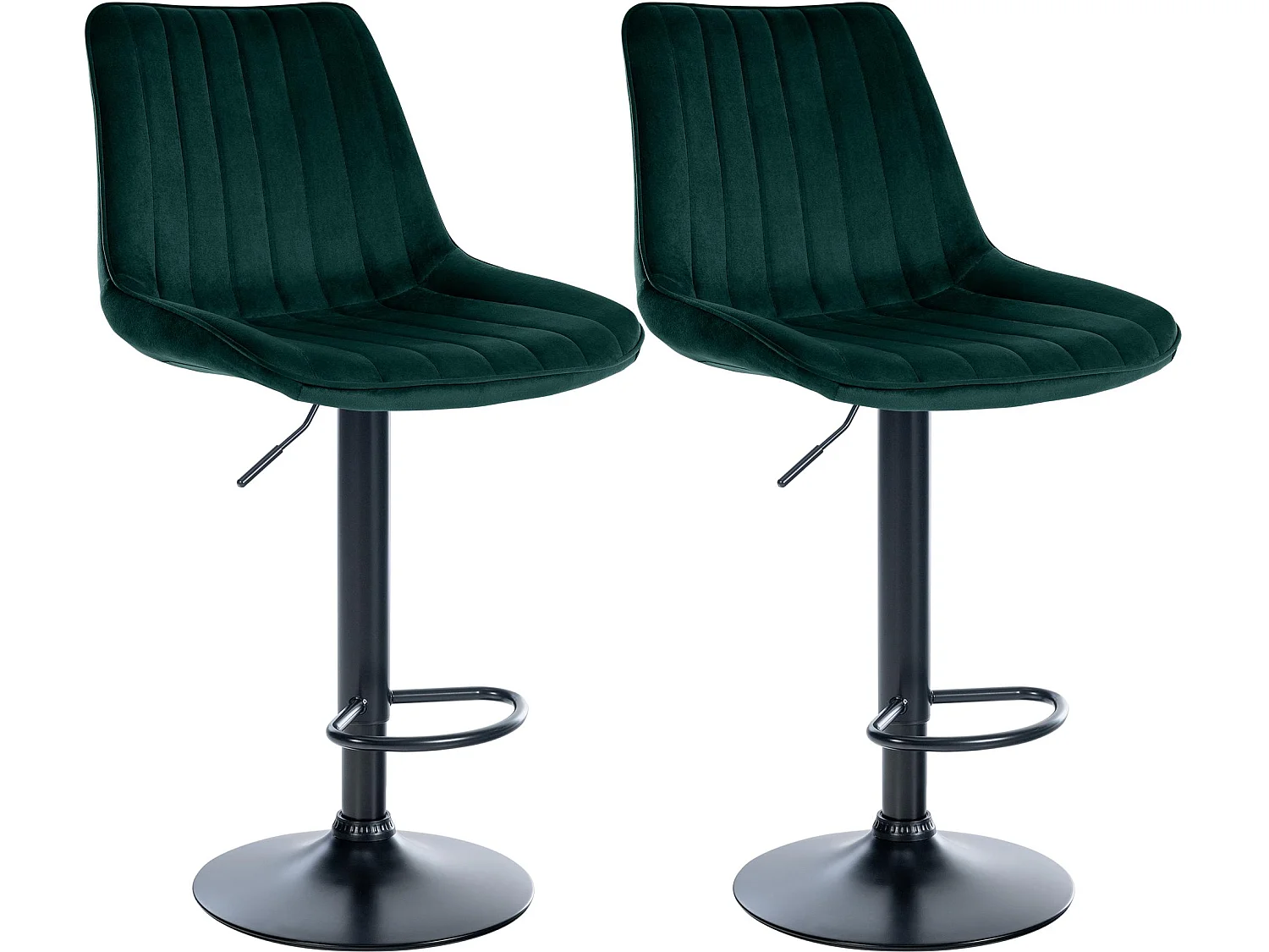 Lot de 2  Tabouret de bar - Velours - Vert - Toni