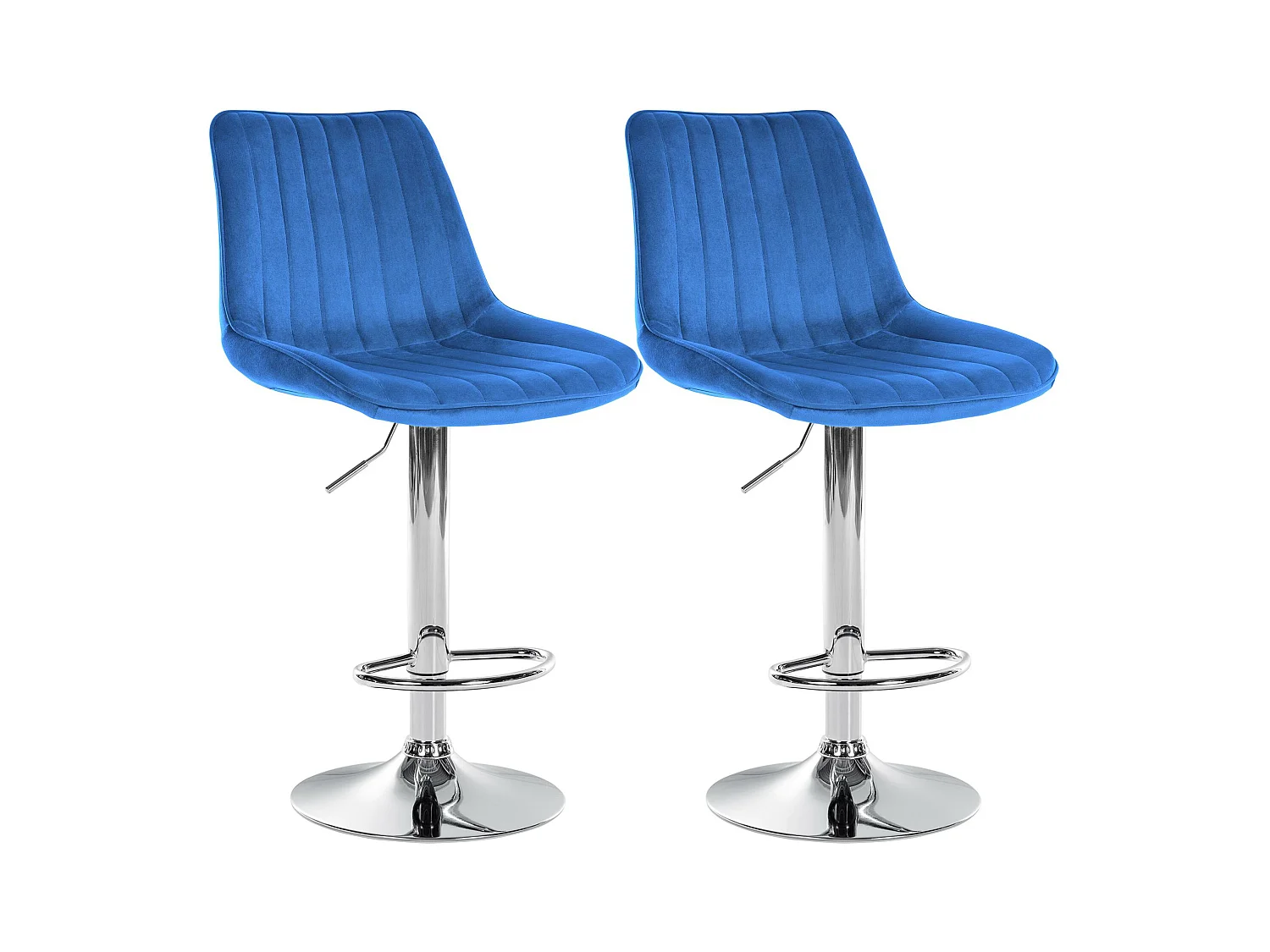 Lot de 2  Tabouret de bar - Velours - Bleu - Toni
