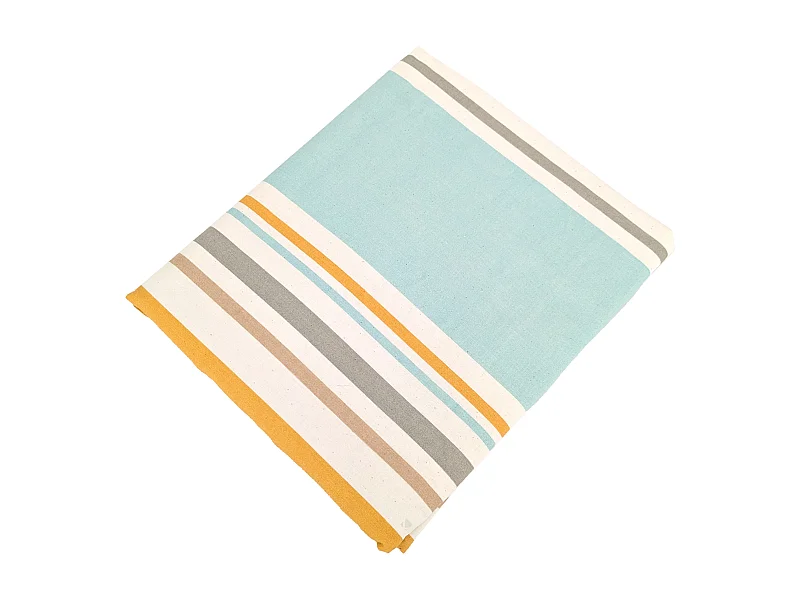 Drap plat 180x290 cm coton HUGO beige/moutarde