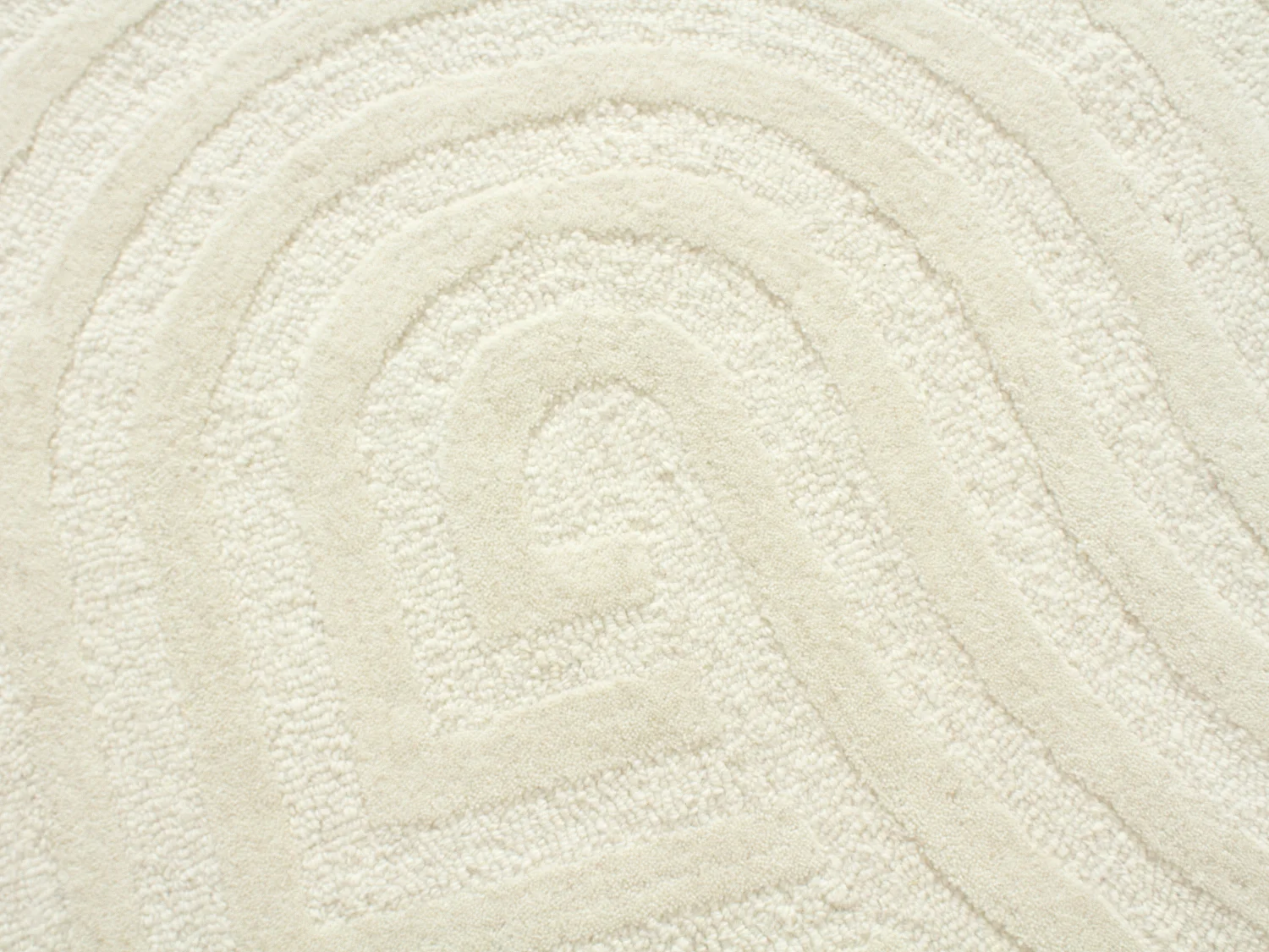 Tapis 100% laine tufté main - 160 x 230 cm - Blanc cassé - 2000 g/m² - LUZAN