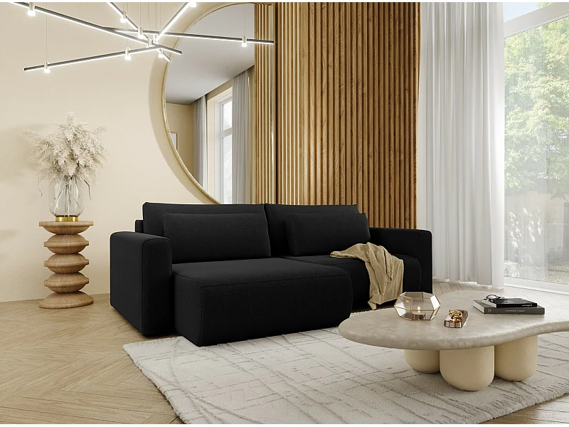 Ecksofa mit Schlaffunktion WELLY Schwarz